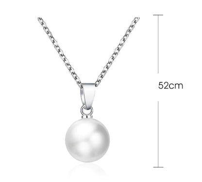 Pearl Women's Necklace with Beaded Pendant (Choker)