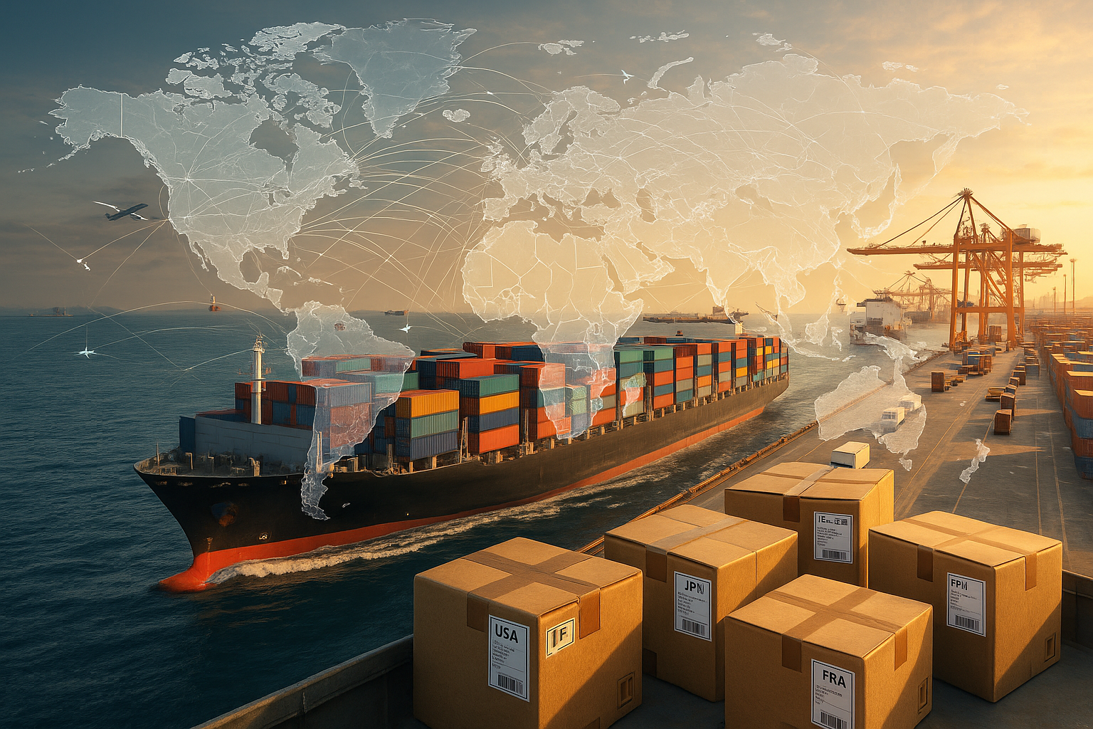 wordwide shipping super realistic image