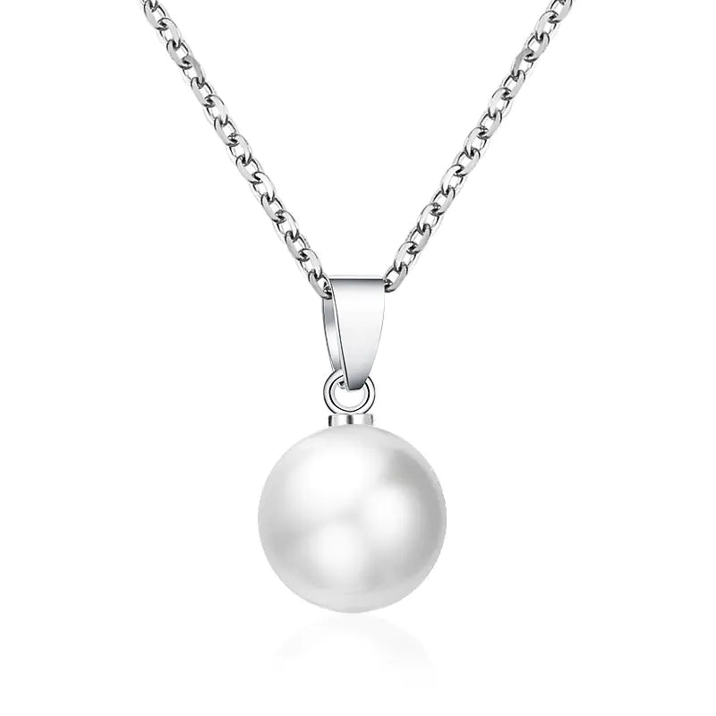 Pearl Women's Necklace with Beaded Pendant (Choker)